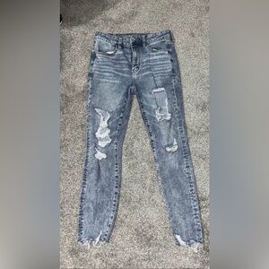 American Eagle Outfitters Ripped Gray Women's Skinny Jeans